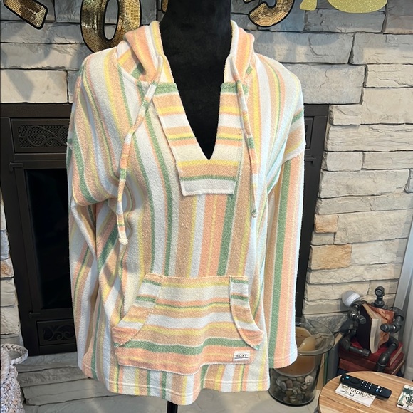 Roxy Multicolor Striped Knit Hoodie - Picture 1 of 5